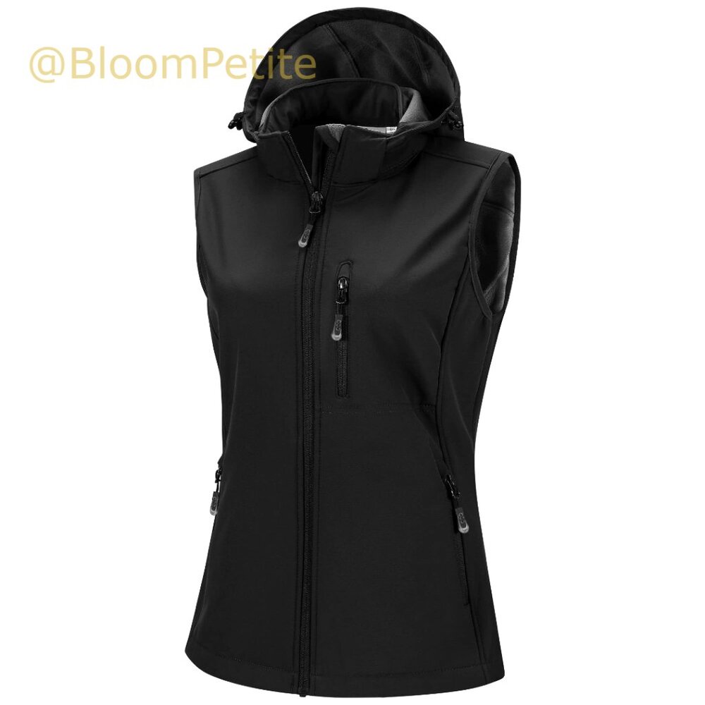 Lightweight Softshell Vest Fleece Lined Windproof Zip Up Sleeveless Jacket
